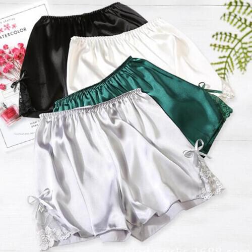 New Summer Solid Lace Safety Short Women Safety Short Leggings Under Briefs Shorts Slips Ice Silk Pants Home Sleep Bottoms