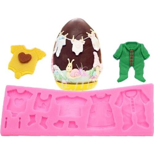 Silicone Mold Baby Clothes Fondant Chocolate Mold Baby Shoes DIY Cake Decoration Tools Diy Kitchen Accessories Baking Supplies