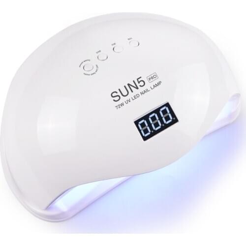SUN5 PRO 72W UV Lamp UV LED Lamp Nail Dryer UV LED Nail Gel Polish Curing Nail Lamp with Bottom Timer LCD Display for Manicure