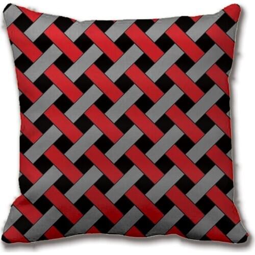 Woven/Wicker - Look Pattern: Red, Gray And Black Throw Pillow Case Decorative Cushion Cover Pillowcase Customize Gift By Lvsure