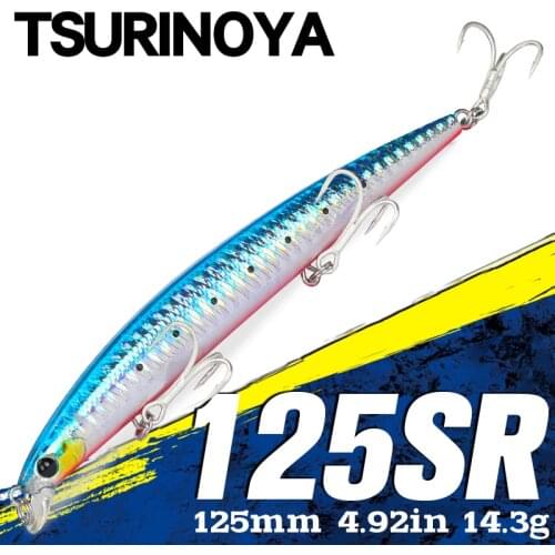 TSURINOYA Floating Minnow Fishing Lure DW72 125mm 14.3g Shallow Range Saltwater Jerkbait Wobblers Bait Sea Bass Lure Swimbait