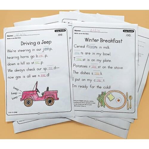 Learning English Phonic Poetry Sentence Filling Worksheets Sight Words Workbooks Kids Reading Writing Books 1st Grade Learning