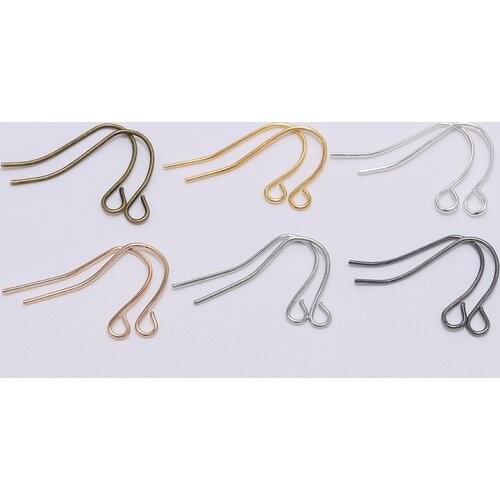 100pcs/lot 21x12mm Gold Silver Ears Clasps Pins Earring Wires Hook For DIY Craft Jewelry Findings Making Components