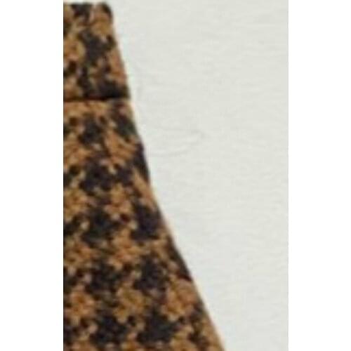 Women Mini Skirt Houndstooth Metal Button 2020 Autumn A-line Female Short Skirt