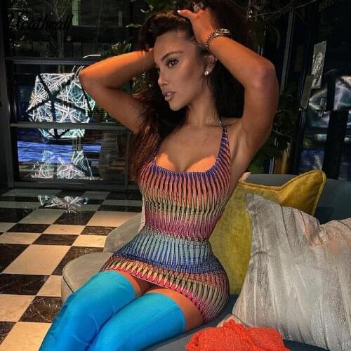 Backless Striped Printed Hollow Out Sexy Long Dress 2021 Summer Women Lace Up Party Dresses Ladies Elegant Streetwear Vestidos