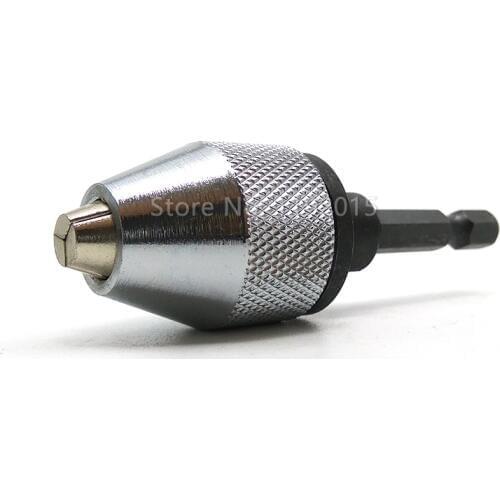 1Pc 0.3-6.5mm Quick Change 1/4" 6.35mm Keyless Drill Chuck Screwdriver Impact Driver Adaptor Hex Shank Drills Grinder Converter