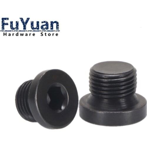 1PCS High Pressure Metric Inner Hexagon Plug Flange Face Oil Bulkhead Male Thread 10M12M14M16M18M20 Screw Plug Pipe Fittings