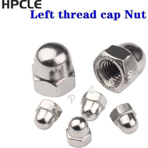100pcs DIN1587 M6 304 Stainless steel Left thread / left tooth cap Nuts Cap Nut Acorn Dome Head Hex Nuts