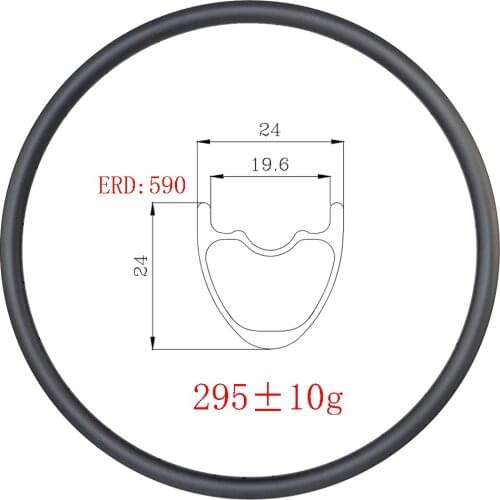 295g 29er 24mm X 24mm MTB XC carbon rim Hookless 24mm wide UD 3K 12K matte glossy 24 28 32 Holes 29in disc brake mountain wheels