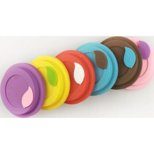 300pcs/lot Leaves style Silicone Cup Lid Leaf Seal Dust-proof Cup Mug Cover For Glass Ceramic Plastic Mug 7 colors