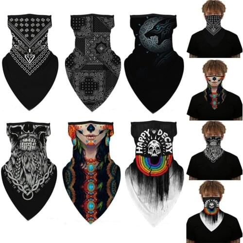 Face Cover Balaclava Scarf Neck Outdoor Sport Earloop Headband Unisex Fashion Funny Windproof Dust Scarf Wrap Camping Accessory