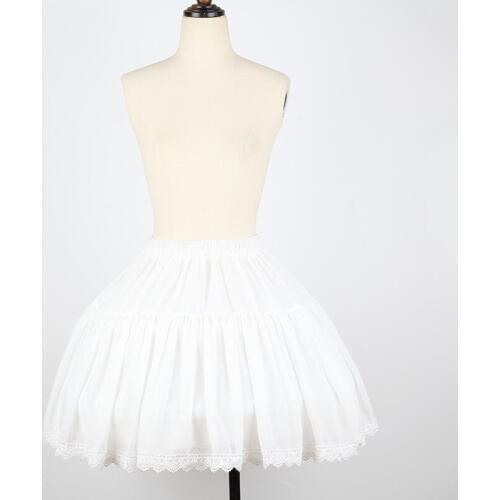 White Lolita Skirt Ruffle Fish-bone Skirt Support Gothic Petticoat Victorian Princess Tutu Skirt Party Cosplay Clothes DCC054