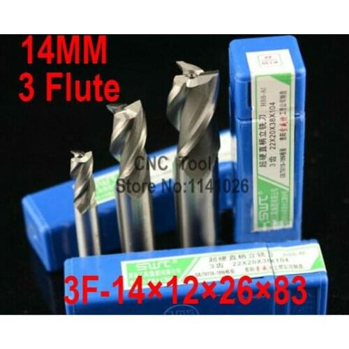 Free Shipping 2 pcs/set 14MM 3 Flute HSS & Aluminium End Mill Cutter CNC Bit Milling Machinery tools Cutting tools.Lathe Tool