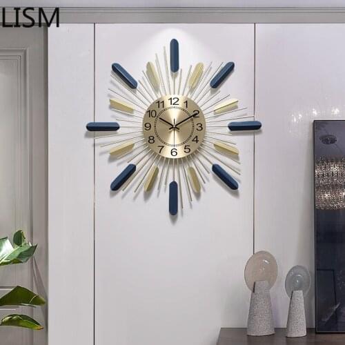 Large Wall Clock Living Room Modern Design Quartz Silent Nordic Wall Clock Luxury Large Decorative Wall Clocks Chic Reloj Pared