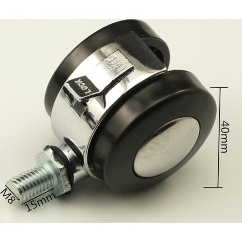 40mm Black Plastic Wheel Casters Splint Mute Wheel Bed Furniture