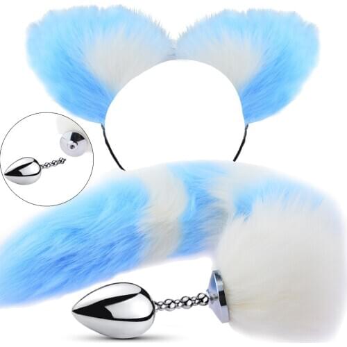 Erotic Bunny Fox Tail Metal Anal Plug Ass Butt But Plug Prostata Massager Stimulator Plugs Anale Bdsm Femme Buttplugg Dildo Toy