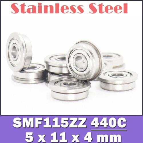 SMF115ZZ Flange Bearing 5x11x4 mm 10PCS Double Shielded Stainless Steel Flanged SMF115 Z ZZ Ball Bearings SMF115Z MF115