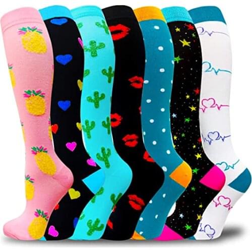 New Unisex Compression Socks 30 Mmhg Heart Star Thigh Golfs Tube Men Women Multi-Color Outdoor Running Long Pressure Stockings
