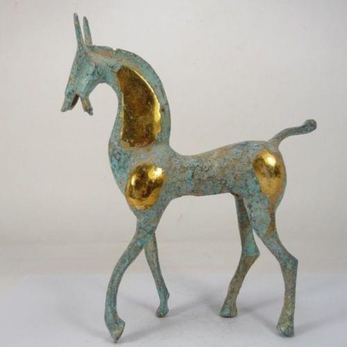 Elaborate collectable China old handwork beautiful copper horse statue
