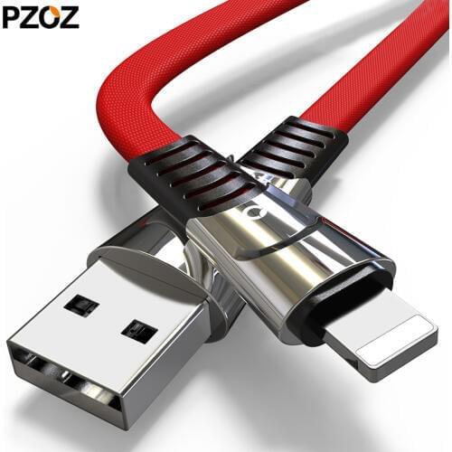 PZOZ For iphone Xs Max Charging Cable Usb Zinc Alloy Metal Fast Charger For iphone X 8 7 6 s 6s 5s Short Cord Mobile Phone Cable