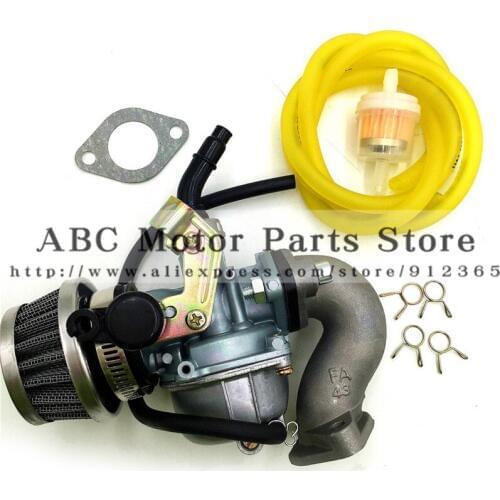 PZ19 19mm PZ22 22mm Cable Choke CarburetorWith fuel hose air filter oil filter mainfold For Motorcycle ATV PitBike Go Kart Carb