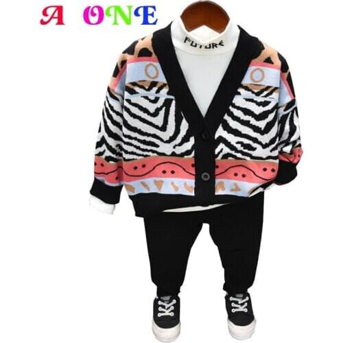 Spring autumn boys knitted sweater kids cardigan cardigan sweater striped sweater casual toddler boy clothes coat