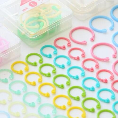 1 Box Cute Kawaii Korean Easy Ring Paper Book Loose Leaf Binder Ring Keychain Key Ring Stationery Office Accessory