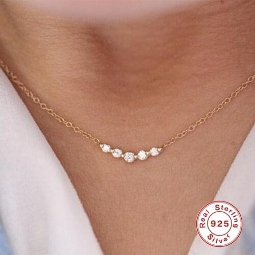 AIDE Trendy Zircon Snowflake Choker Necklace for Women 925 Sterling Silver Geometric Clavicle Necklaces Fine Jewelry collares