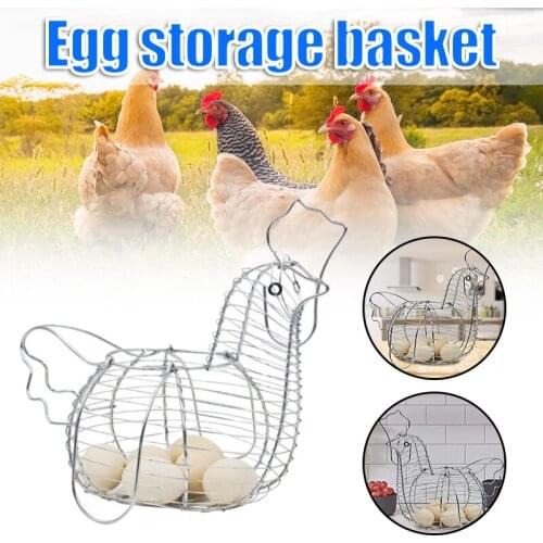 Metal Wire Basket Hen Shaped Creative Fruit Basket Egg Holder Decorative Kitchen Storage Baskets for Household Items 2020ing