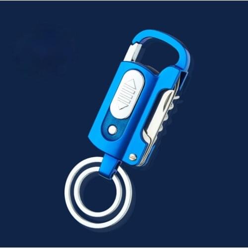 Multifunctional Wine Open Keychain Lighter Personality USB Rechargeable Cigarette Lighter Smoking Accessories Gadgets for Men