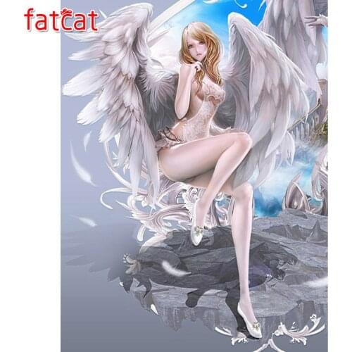 FATCAT Angel girl cartoon elf 5d diy diamond painting full square round drill diamond embroidery sale wall decoration AE3082