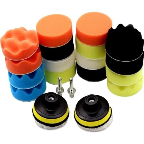 7Pcs Drill Buffing Sponge Pads Car Foam Polishing Pads Kit for Car Buffer Polisher Sanding Waxing Sealing Glaze Car Accessories