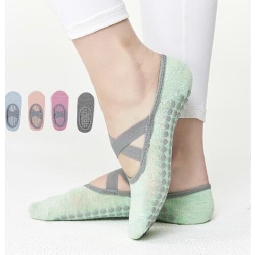 Pilates Socks Anti-Slip Breathable Backless Yoga Socks Ankle Ladies Ballet Dance Sports Socks for Fitness Gym