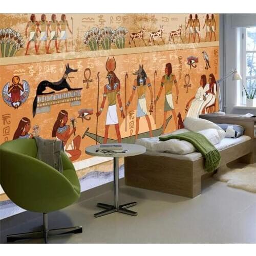 Beibehang papel de parede Custom wallpaper 3d photo mural retro ancient Egyptian pharaoh and god mural 3d wall papers home decor