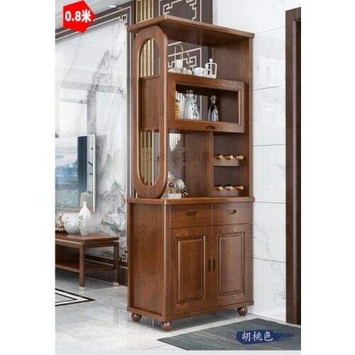 Partition cabinet porch modern Chinese double-sided solid wood wine cabinet close to the wall shoe cabinet lobby cabinet screen