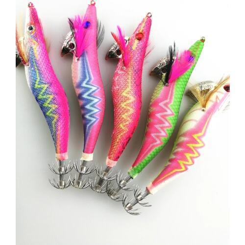 Fishing Lure Fake Shrimp Squid Jig Wood Bait Hard Bait Fishing Wobbler Artificial Lure jigging Lure Octopus Bait with sound