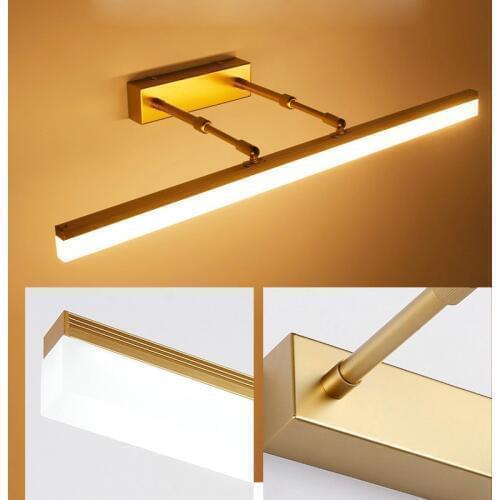 Modern Led Wall lamp Golden/Silver/black 40CM9W/50CM12W Mirror front light Aluminum Bathroom vanity Lights Toilet Makeup Lamps