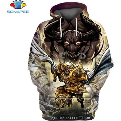 SONSPEE Saint Seiya Harajuku Anime Unisex 3D Print Clothes Hoodies Oversize 7XL Cap Hoodies Sweatshirt Men Women jumper Pullover