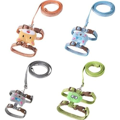 Comfortable Cat Harness And Leash Set Cartoon Pet Puppy Small Dog Cat Padded Vest Harness for Walking and Training Accessories