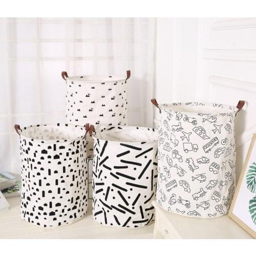 Nordic INS children room Toy storage bucket Cartoon folding Laundry Basket Dirty Clothes Sundries Storage Basket Large Capacity