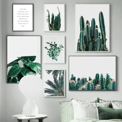Cactus Green Tropical Plant Quote Wall Art Canvas Painting Nordic Posters And Prints Wall Pictures For Living Room Home Decor
