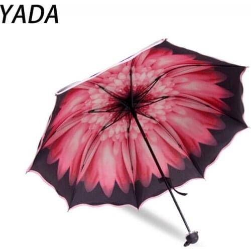 YADA High Quality Charms Flower Umbrella Women uv Foldable Rain Umbrella For Women Windproof Folding Lace Umbrellas YS210035