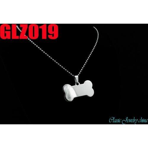 Stainless steel pendant two-sidedl polished small bone pendants Dog tag necklace jewelry 10pcs GLZ019