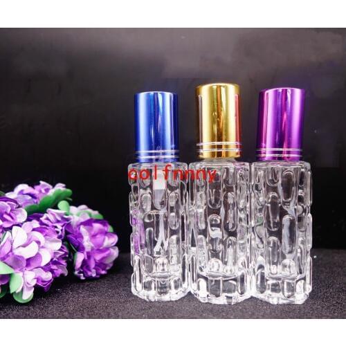100pc/lot 10 ML mini fashion portable Coulored container empty box cosmetics perfume glass bottle with aluminum atomizer