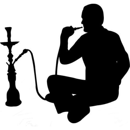 18.2cm*16.8cm Hookah Smoking Arabic Cafe Shisha Vinyl Stickers Decals Black/Silver S3-5887