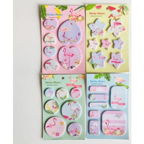 1X Cute Flamingo Planner Sticky Notes Vocabulary Memo Pad Notepad Stationery Decoration Fashion Sticker