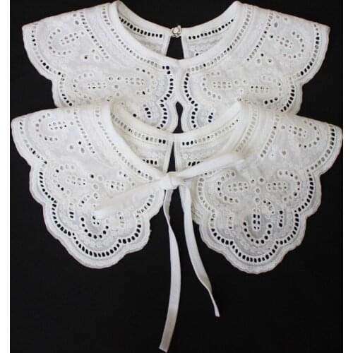 2021 Korean Doll Fake Collar Shawl Dress Shirt Shoulder Wrap Embroidered False Collar Women White Detachable Collars Decrative