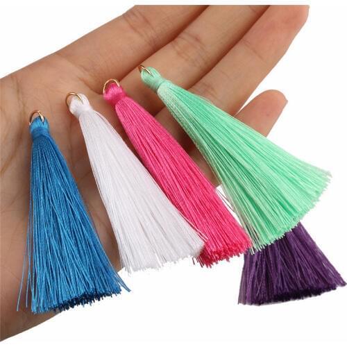 50Pcs 6.5CM polyester fabric tassel DIY pendant jewelry bracelet key chain tassel trimming process tassel sewing accessories