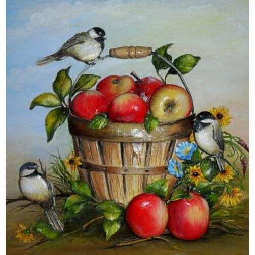JMINE Div 5D Apple Bird Full Diamond Painting cross stitch kits art High Quality Animal 3D paint by diamonds