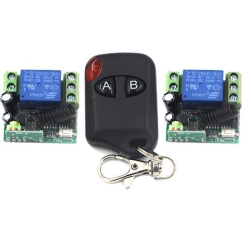 DC 12V 1CH Wireless Remote Control Switch with 2-Key Controller Jog/ Self-lock/ Inter-lock Adjusted for Light Control SKU: 5349